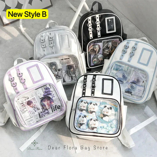 Cute Mini Backpack Women Kawaii Ita Bag Sweet Girl Transparent Rucksack DIY Personality Display Knapsack Lolita Shoulder Bag