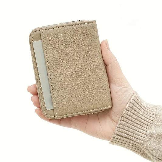 Nouveau porte-monnaie simple en cuir PU pour femmes et hommes, mini portefeuilles zippés, portable, avec plusieurs fentes pour pièces de monnaie, porte-cartes, petit portefeuille