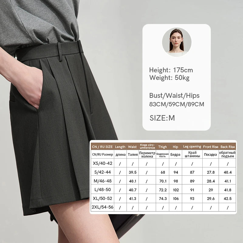 Minimalist Casual Shorts For Women 2025 Autumn Preppy Style Loose Black Shorts Office Lady Luxury Shorts Daily 12523085