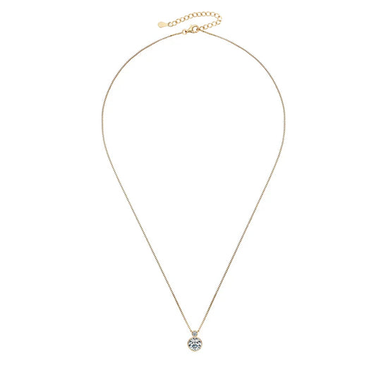 Double Bezel Moissanite Necklace 925 Sterling Silver Pendant Necklaces For Women 8mm 3mm Moissanite Box Chain Neck Jewelry