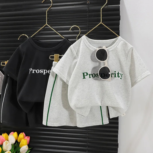 1Set Boys Girls Leisure Set Fashion Cartoon Children Short Sleeve Shorts Sets Summer Kids Clothes Baby Tee+Short Pants Tracksuit