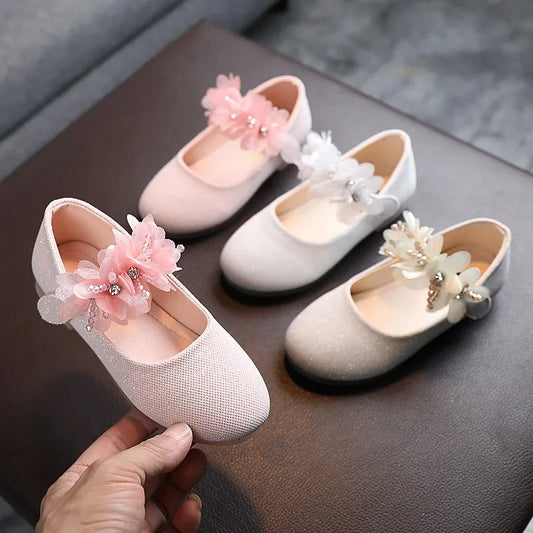 New fashion girls small leather shoes Korean version of the foreign-style cute princess shoes kids breathable white school dance