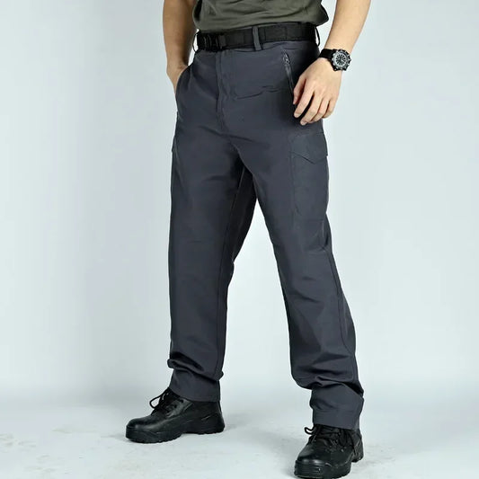 Summer Quick Dry Men Pants Thin Hunting Tactical Cargo Pants Multi-Pocket Loose Long Trousers Lightweight Hiking Work Pant