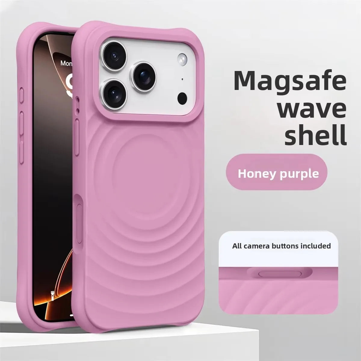 Water Ripple Silicone For Magsafe Wireless Charge Magnetic Phone Case For iPhone 17 16 15 14 Pro Max Air Soft Shockproof Cover