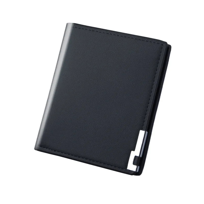Short Men Wallets Card Holder Photo Holder Slim Male Print Wallet High Quality PU Leather Money Bag New Kpop Small Men's Purse