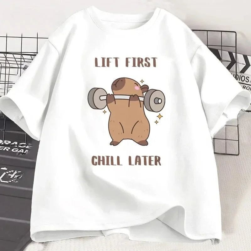 Plus Size Capybara Gym T-Shirt Women Sports Tee Workout Fitness T Shirt Top Unisex Softstyle Women Tshirt Clothes Women Clothing