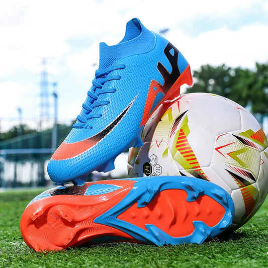 New Men Football Boots Cleats High-top Sneakers High-quality Non-Slip Indoor Soccer Shoes Futsal Grass Match Hot-selling Outdoor