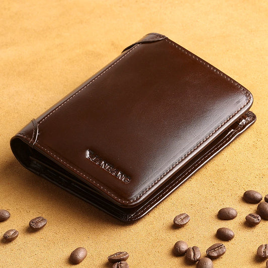 Portefeuille Classique Homme ManBang en Cuir Véritable Portefeuille Court Homme Porte-Cartes Portefeuille Homme Mode Haute Qualité