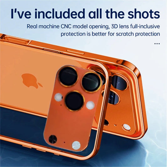 New Aluminum Alloy Frame Anti-scratch Alloy Lens Ring Case for IPhone 14 15 16 Pro Max Lens Transform 17 ProMax Shockproof Cover