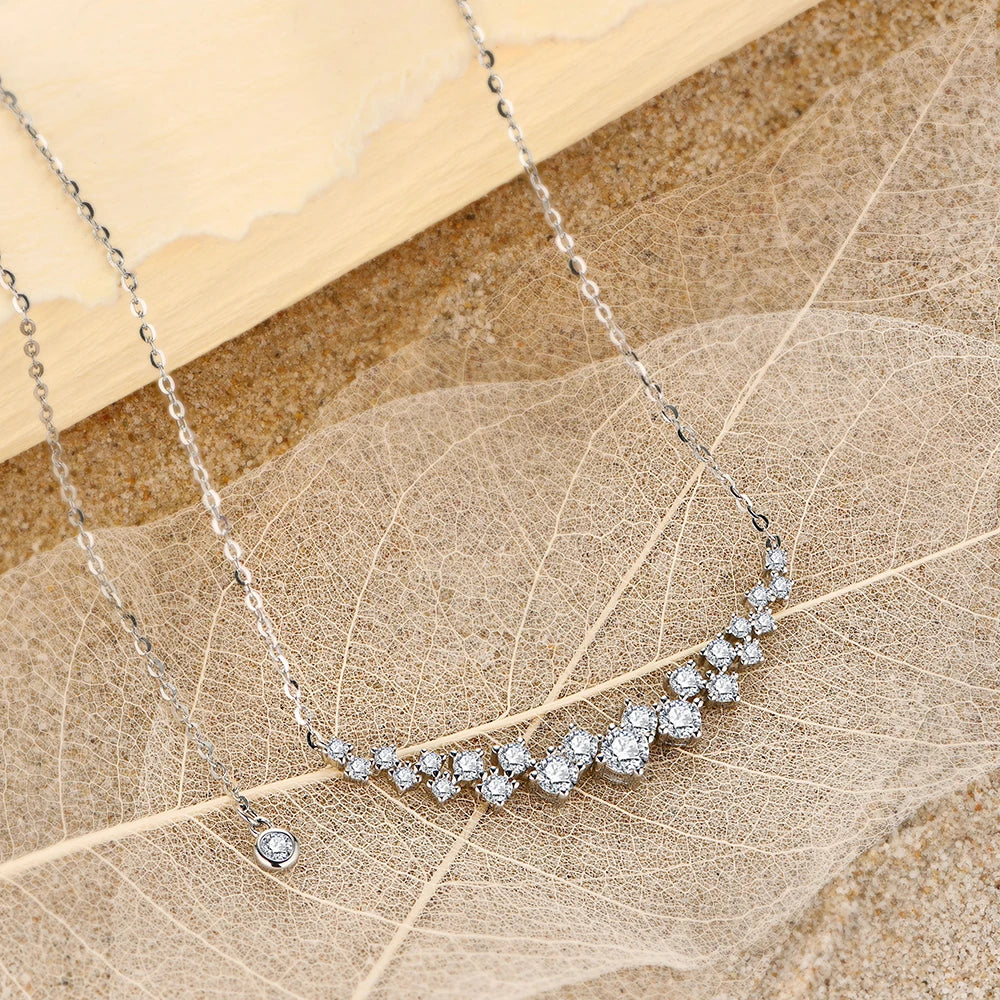 D VVS1 Color Luxurly Moissanite Necklace for Women Silver 925 Yellow Gold Plated Pendant for Wedding Anniversary Gift