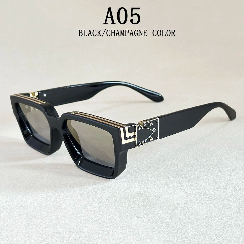 Square Sunglass Men Retro Millionaire Sunglasses Women 2025 Trendy Vintage Vacation Fashion Glasses Gafas De Sol Hombre Lunette
