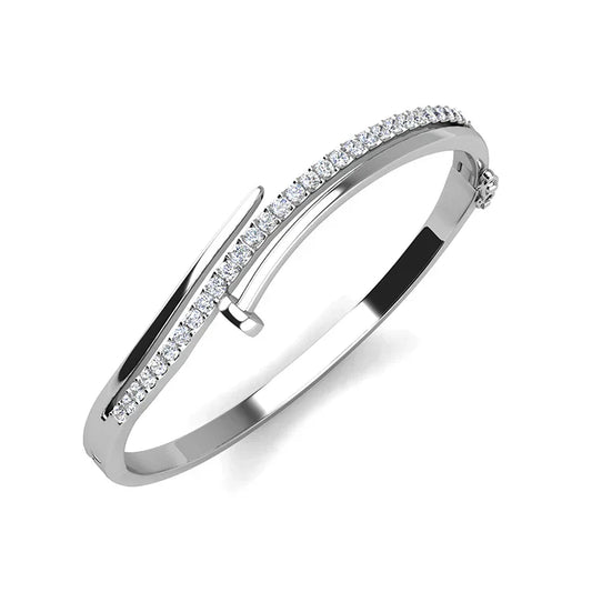 Bracelet forme clou Daisini orné de cristaux de Swarovski de première qualité pour femme, plaqué or 18 carats, cadeau de couple pour les fêtes