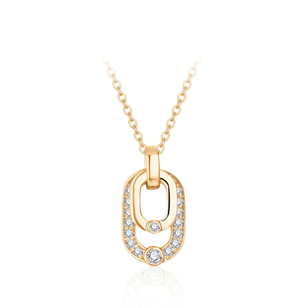 2024 Luxury Round Cut 2.2mm Moissanite Pendant Necklace For Women 925 SIlver Sparkling Wedding Party Fine Jewelry Gift