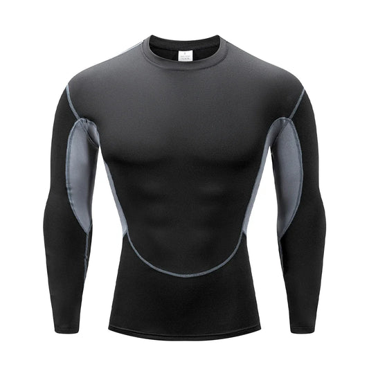 Men's Running T Shirt Quick Dry Shirt Yoga Training Compression Sports Tops Long Sleeve Solid Running Sweatshirt T-Shirts
