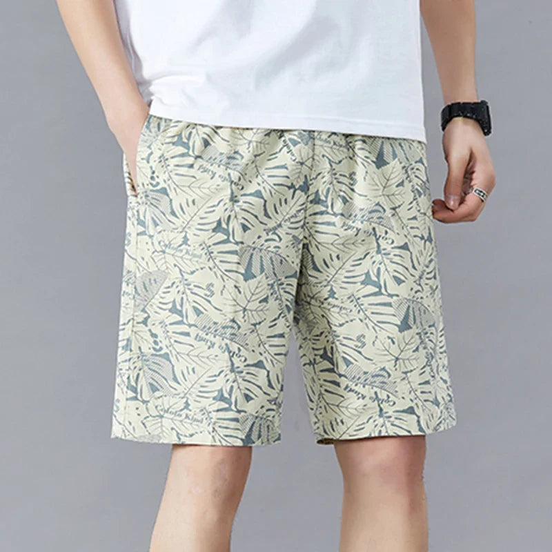 Men's Sweatpants Baggy Comfortable Shorts Male Casual Travel Outdoor Sports Bermuda Shorts Elastic Waist Y2K Print Half Pants