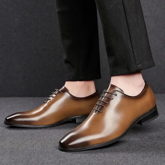 Large Size Men's Shoes New High Quality Cowhide Memory Foam Stitching Soles Business Dress Shoes Men Genuine Leather Shoes