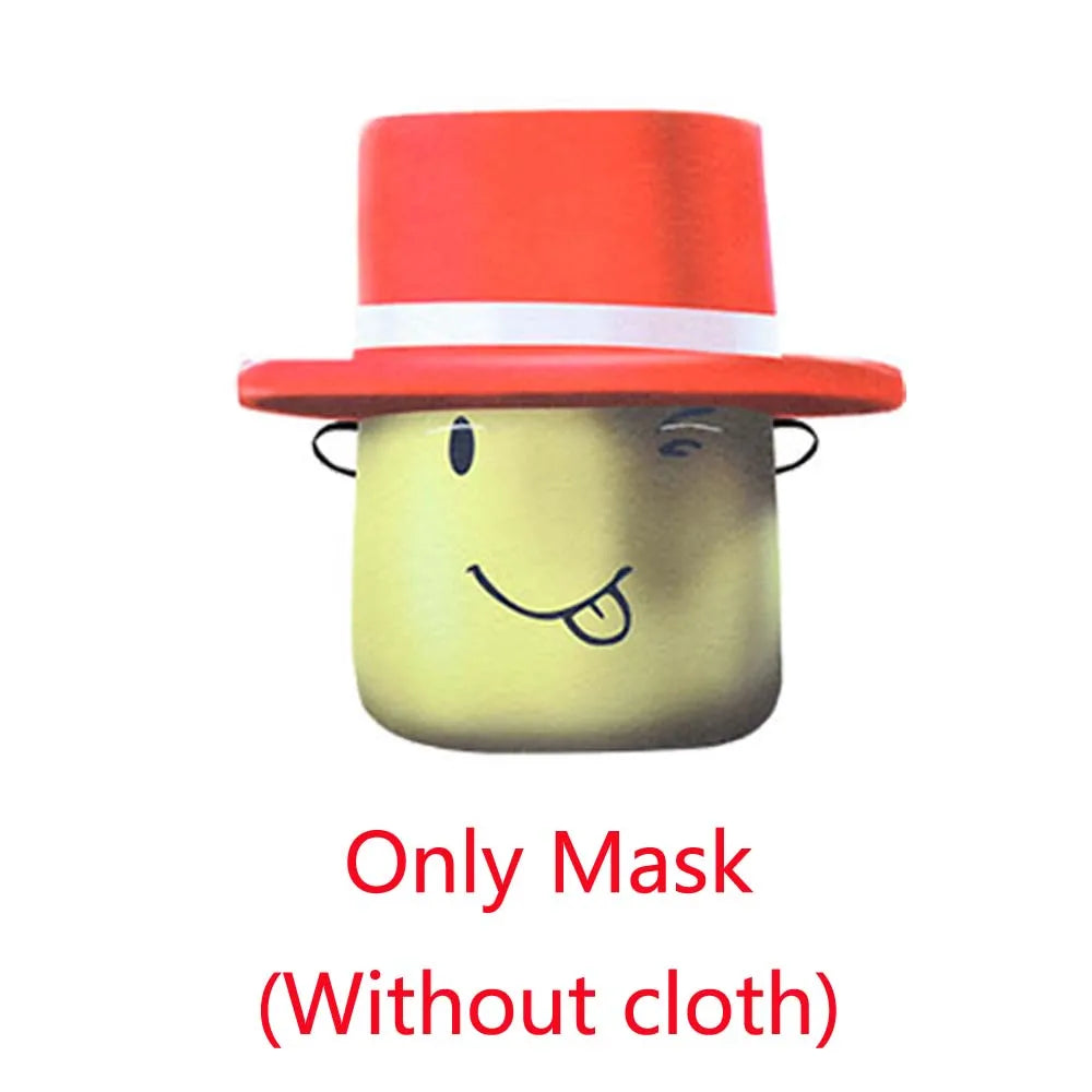 New Pocket Devs VR Game Costume Kids Boys Red Suit Man Cosplay Long Shirt Pants Jumpsuit Mask Birthday Halloween Party Costume