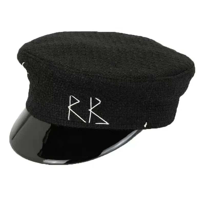 New Winter Women Hats Newsboy Caps Flat letter Militray Caps British Vintage Visor cap