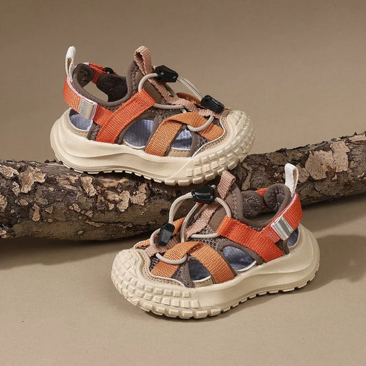 2025 New Summer Children Sandals For Boys Mesh Breathable Kids Sport Shoes Soft Sole Fashion Toddler Boys Beach Sandals EU21-30