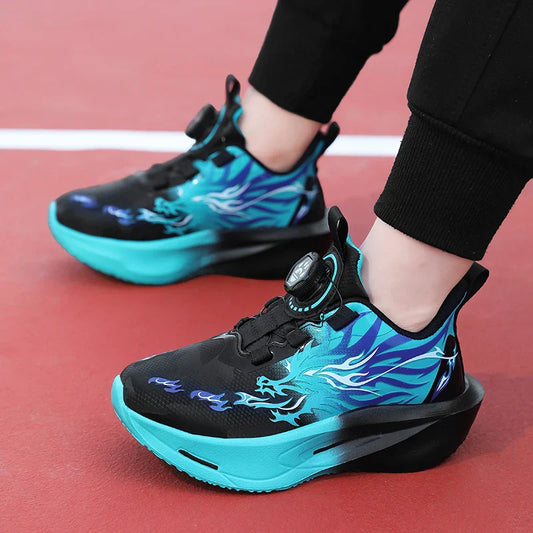 Children Running Shoes Non-slip Breathable Athletic Shoes Boys Girls Outdoor Lace-up Basketball Sneakers Waterproof Casual Shoes