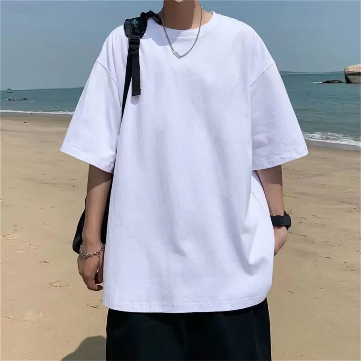 1pcs Men's t-shirts 2026 Summer Short sleeve Breathable Solid color t shirts t-shirt crewneck Polyester