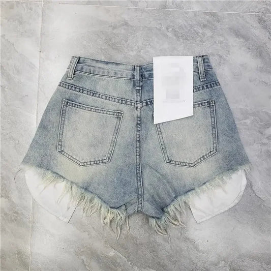 Summer Women High Waist Jean Shorts Y2K 2000s Ripped Denim Hot Pants Grunge Kpop Harajuku American Retro New Woman Shorts Jeans