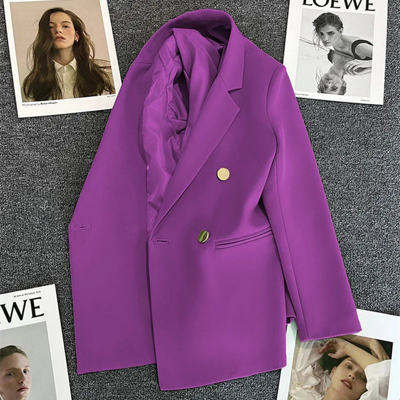 Women's Casual Jaet Coat 22 Colors Small Suit Outerwear Long Sve Commute Sle Pure Color Spring Season