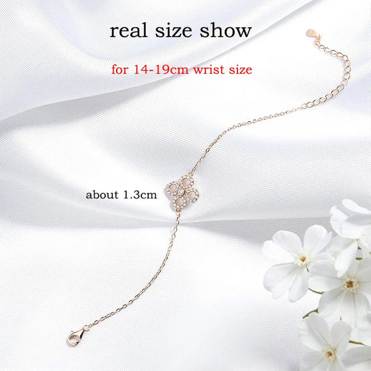 Bracelets réglables à fleurs en Moissanite pour femmes, certifiés, scintillants, plaqués or 18 carats, bijoux d'oreille 100 % argent sterling 925