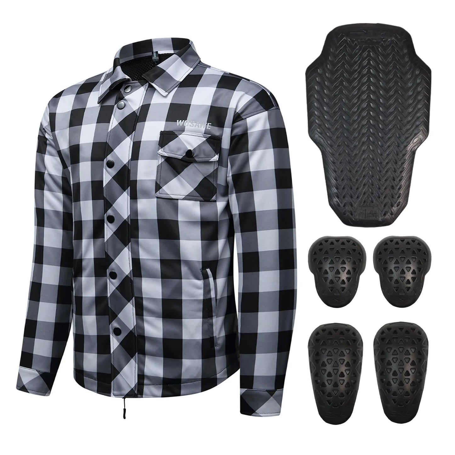 Men's Women's Winter Motorcycle Jacket Warm Motocross Motorbike Checkered Casual Outdoor Riding Shirts