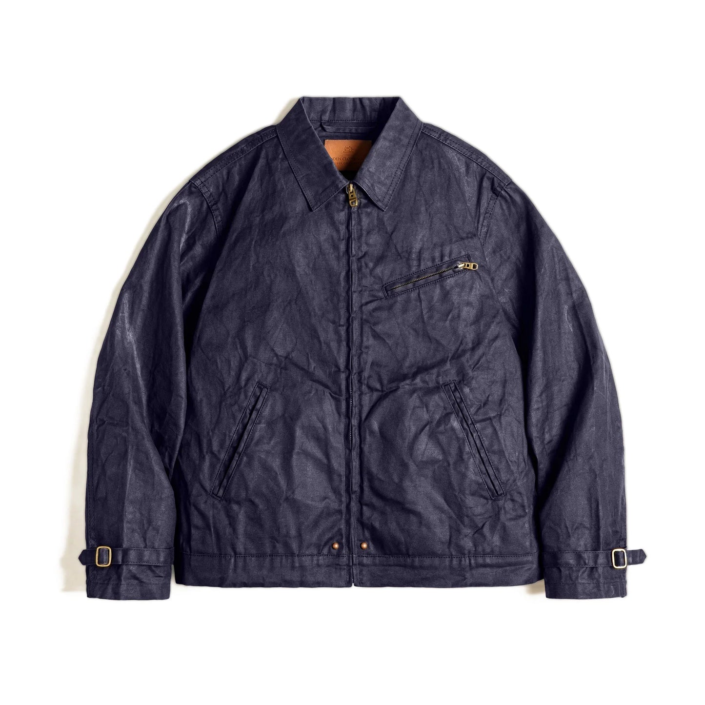 Men's Vintage IV Oil Waxed Canvas Jacket Lapel Zipper Short Outerwear Classic Slim Fit for Men's Spring and Fall Jacket