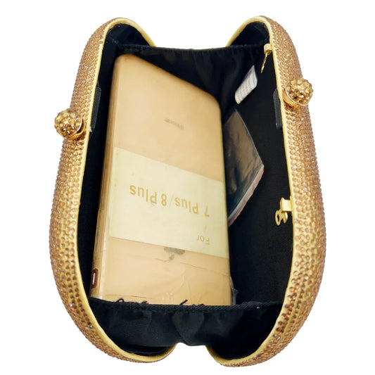 Middle East Diamond Embellished Evening Bag Pure Color Rhinestone Women's Clutch Handbag Polyester Daily Match Magnetic Buckle