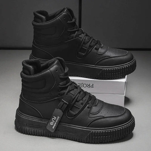 New Fashion Casual Sneakers High Top Skateboard Shoes Student Boots Men and Women Trend Wear Resistant Two-color Couples