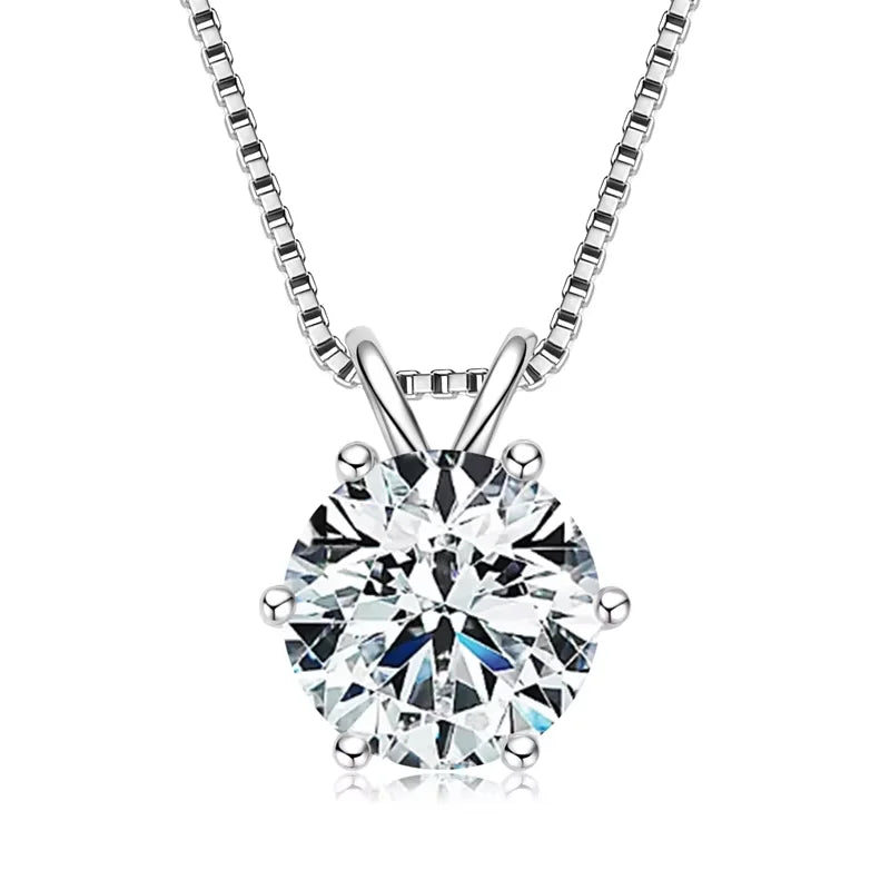 0.5ct-5ct Moissanite Pendant Necklace With Certificate For Women Original Real 925 Silver Chain Solitaire Drop Necklaces