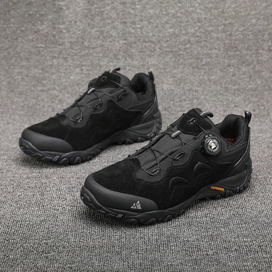 Leather Shoes for Men, Outdoor Hiking Shoes, Tourist Trekking Sneakers, Mountain Climbing Trail Jogging Shoes, Turnbuckle