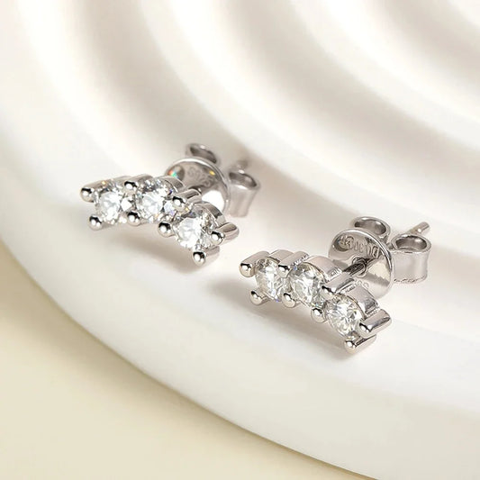 100% 925 Sterling Silver Earring 3mm Moissanite Stud Earrings For Women D Color VVS1 Diamonds Earring Certified Wholesale