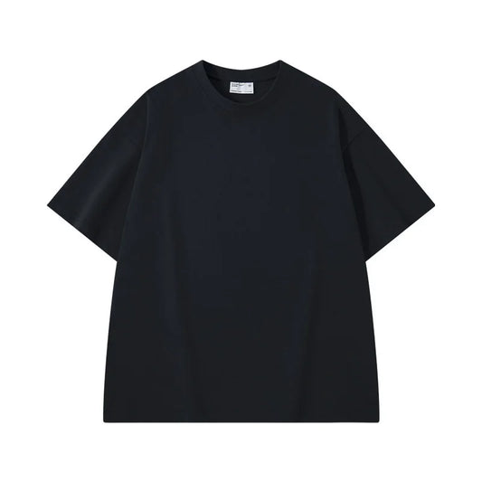 300grams 10.58oz Oversized Loose Heavy Weight Cotton Solid Color Drop Shoulder Short Sleeve T-shirt Men for Summer
