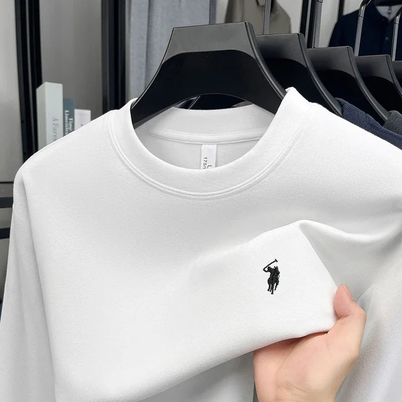 Luxury brand long sleeve T-shirt men's autumn Paul trendy exquisite pony embroidery pullover loose casual round neck sweatshirt