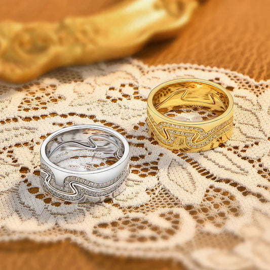 Nouvelles Bagues Vagues Bicolores de Mai pour Femmes Hommes en Argent S925, Anneau Moissanite Entrelacé, Bijoux de Fête Tendance, Cadeaux