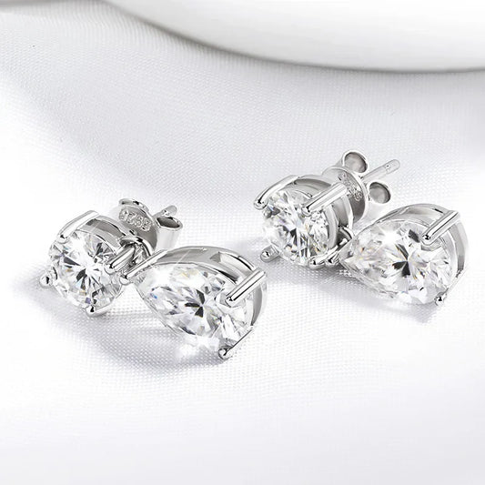 6CTTW D Color Moissanite Drop Earrings for Women Sparkling Lab Diamond 925 Sterling Silver Elegant Party Earrings