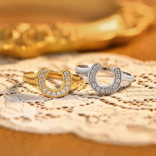 Bagues en moissanite synthétique en forme de fer à cheval pour femme homme Bague en argent sterling 925 Bague de fiançailles Bijoux fins Cadeau pour elle