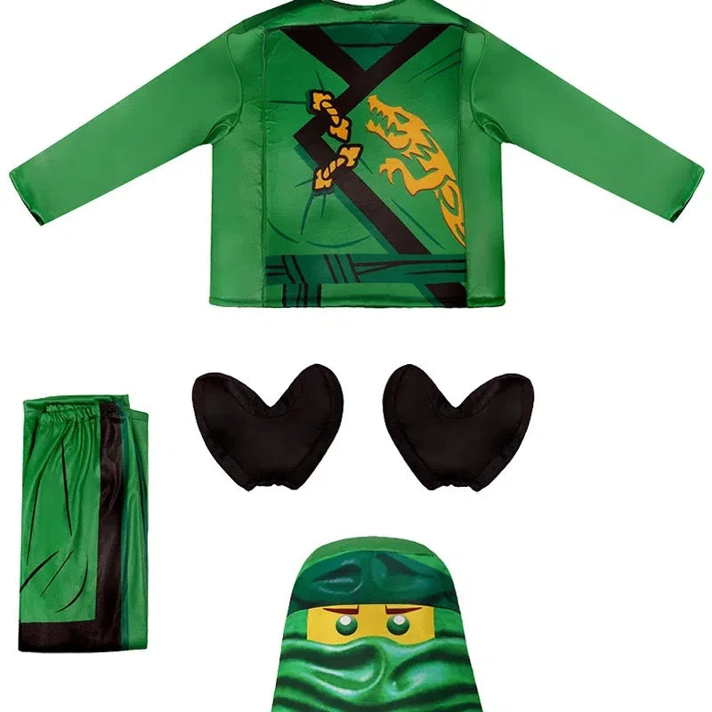 2026 New Kids Hidden Warrior Outfit Guy Boy Ninja Kai & Lloyd Costume Fancy Dress Up for Halloween Parties & Cosplay Gatherings