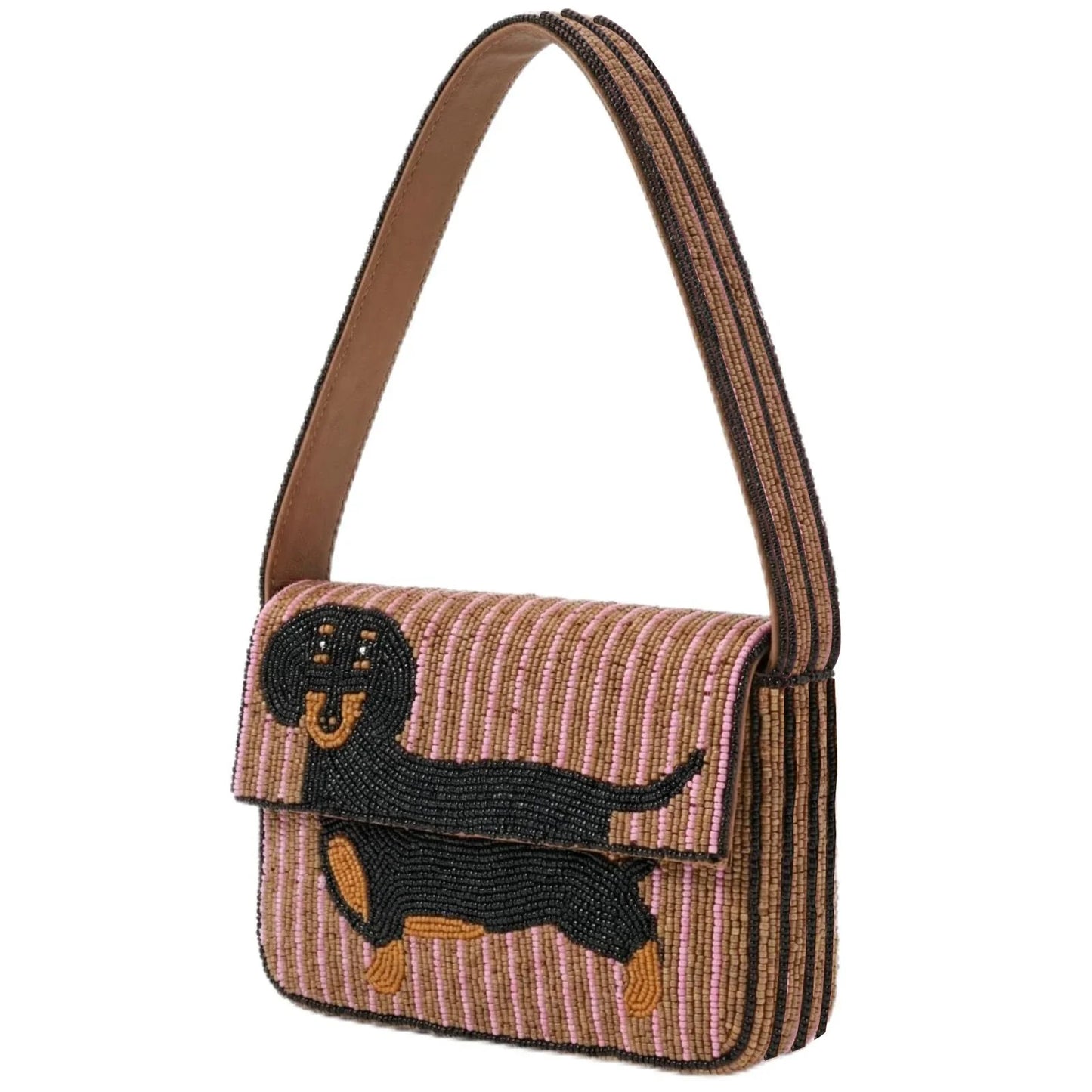 Beaded Bag Animal Edition Dachshund Embroidered Handbag Fashionable Beadwork Clutch Purse Mini Shoulder Bag for Women