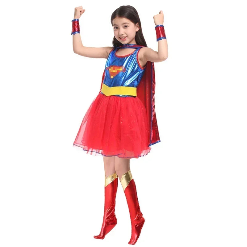 Halloween Carnival Party Girls Supergirls Costume Cosplay Movie Kids Christmas Stage Performance Fancy Dress