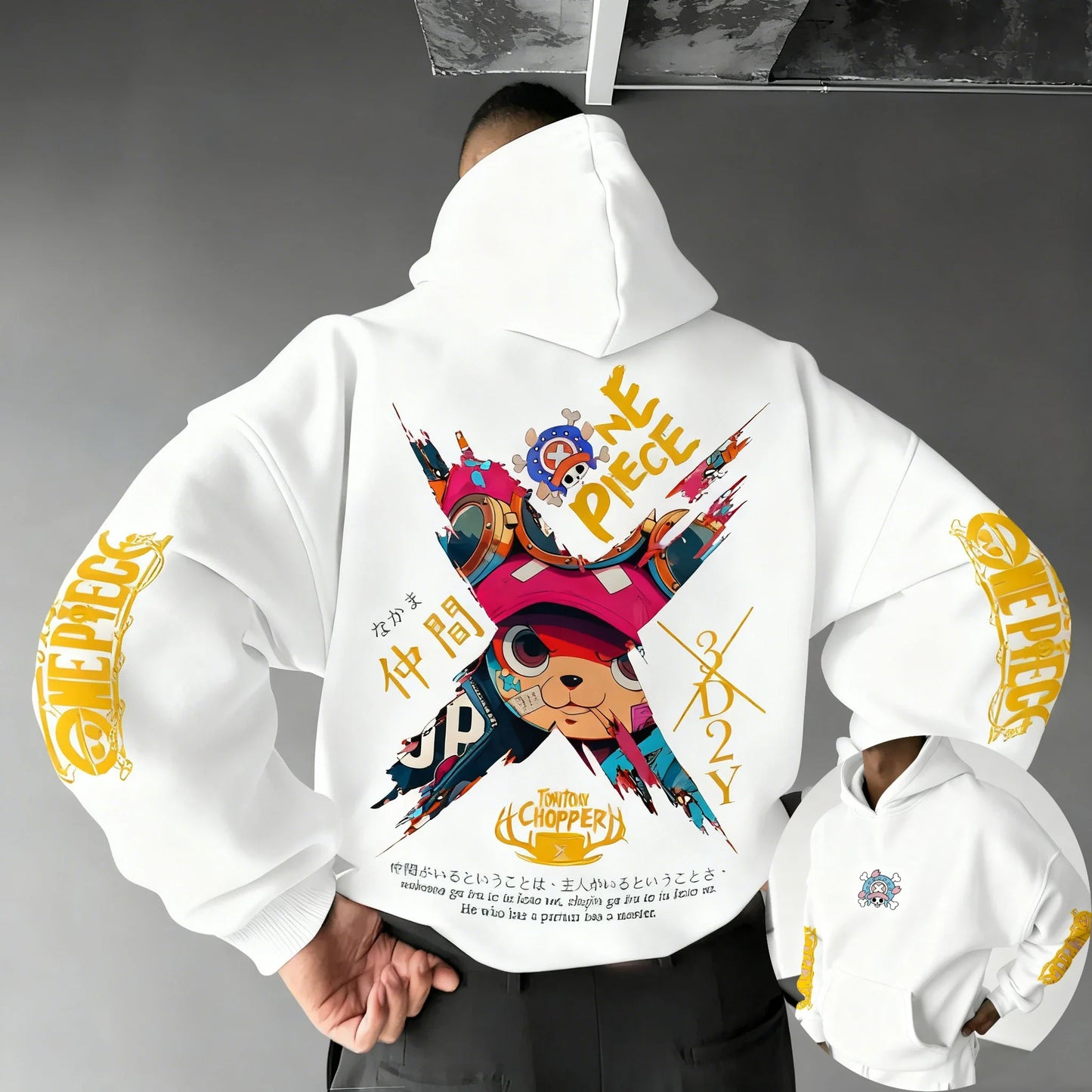 One Piece Men's Hoodie Sweatshirt Tony Tony Chopper Japan Anime Spring Autumn and Winter Boys Long-sleeved Parent-child Outfit