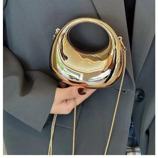 Mini Acrylic Dinner Bag Women's Crossbody Chain Handbag New Arrival Elegant Folded Underarm Bag with Magnetic Buckle Clutch