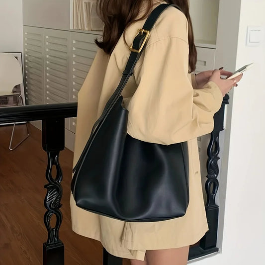 2 Pcs Large Capacity Handbag with Adjustable Shoulder Straps, Magnetic Closure, Simple and Casual Single Shoulder Crossbody Bags