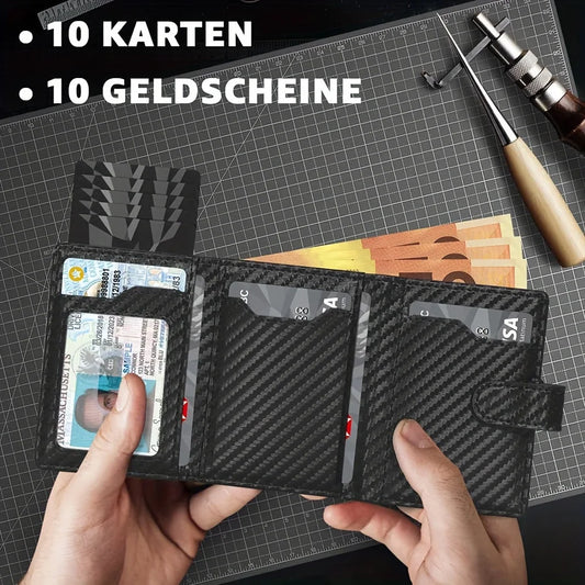 Portefeuille Homme avec Porte-Monnaie Protection RFID Portefeuille Fin Porte-Cartes Petit Portefeuille Cartes de Crédit