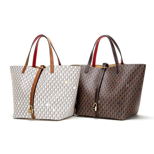 Retro Classic Style Exquisite Workmanship Letters Printing Ladies Multifunctional Handbag Large Capacity Women's Handbag