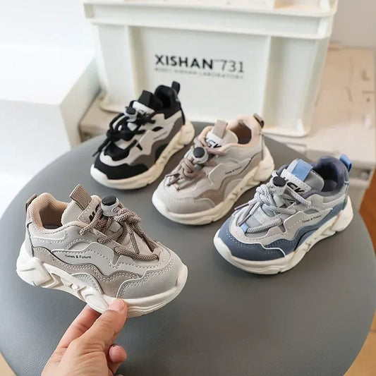 Children Sneakers for Boys Girls Lace-up Non-slip Spring New Girls Sport Shoes Classic Kids Casual Running Cute Toddler Shoes