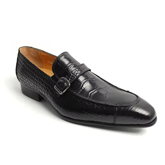 Luxury Genuine Leather Shoe Printing Mens Loafers Handmade High Quality Business Formal Office Casual Shoes Zapatos De Hombre